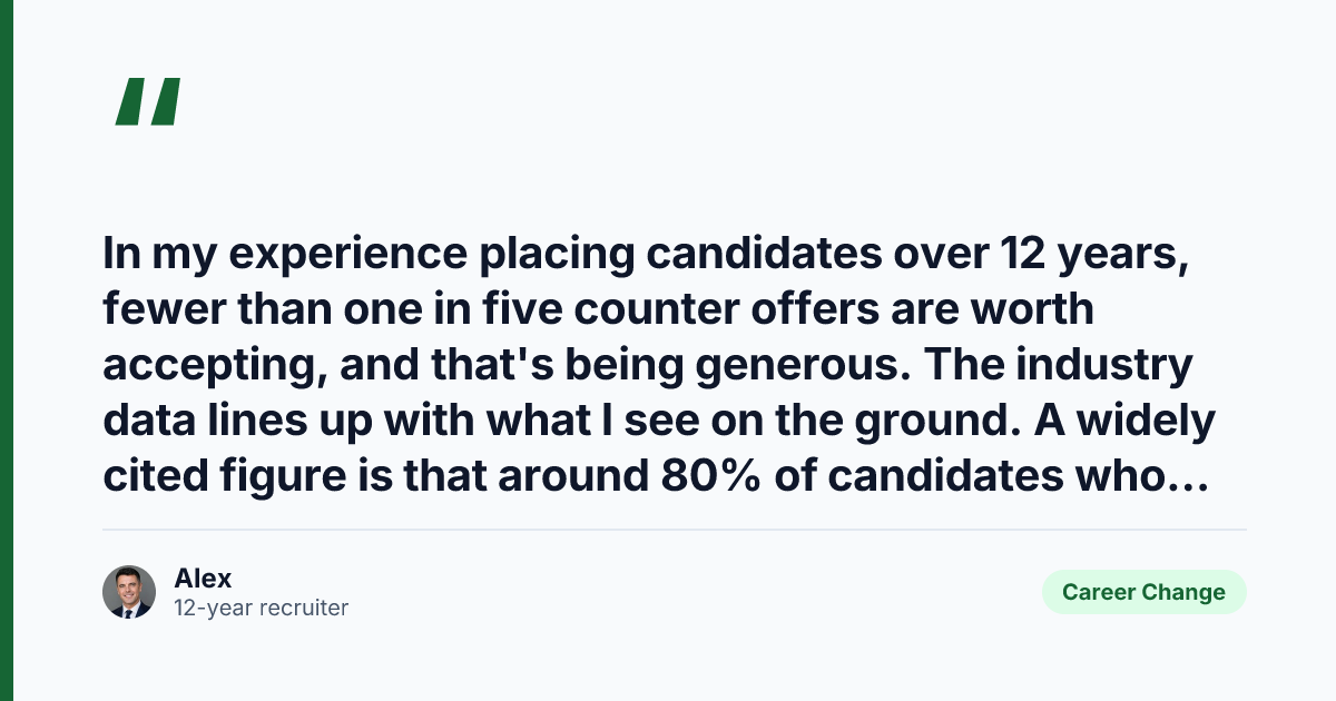 Key takeaway from Counter Offer When Leaving Job: Why a Recruiter Says No