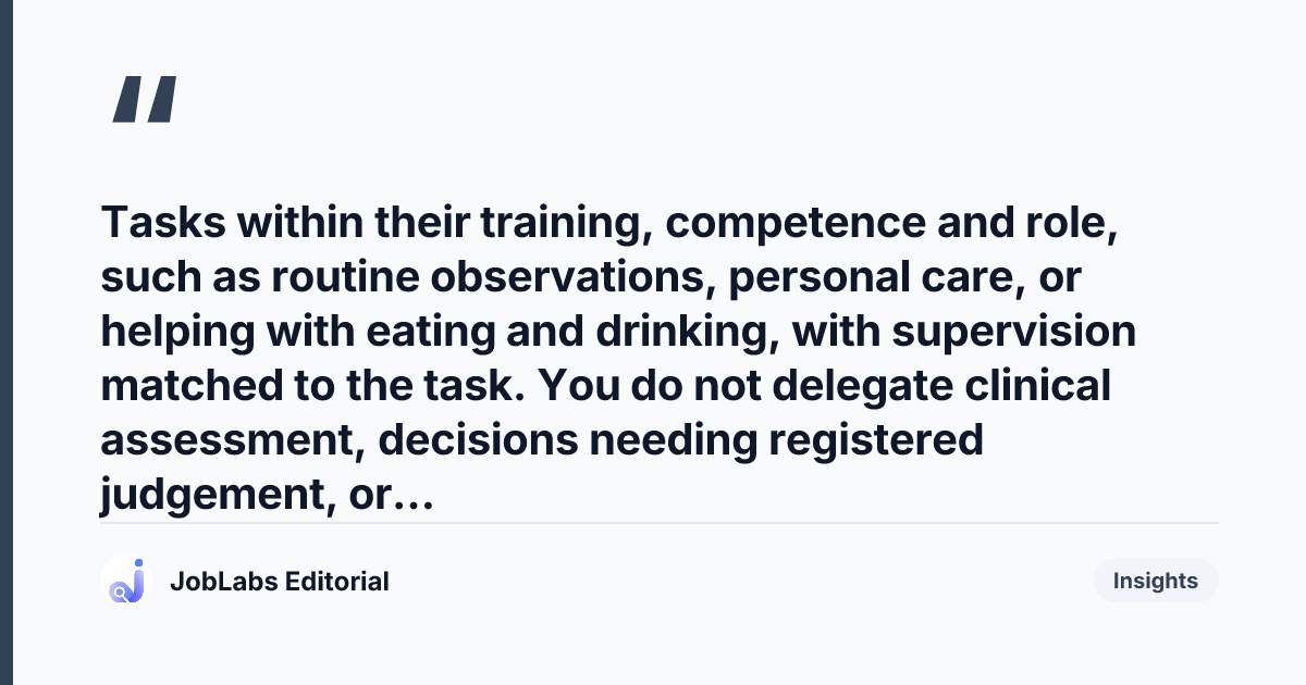 Key takeaway from Delegating to Healthcare Assistants: Questions