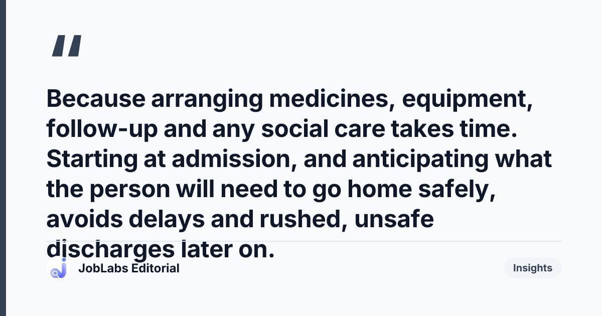 Key takeaway from Discharge Planning Scenario Questions