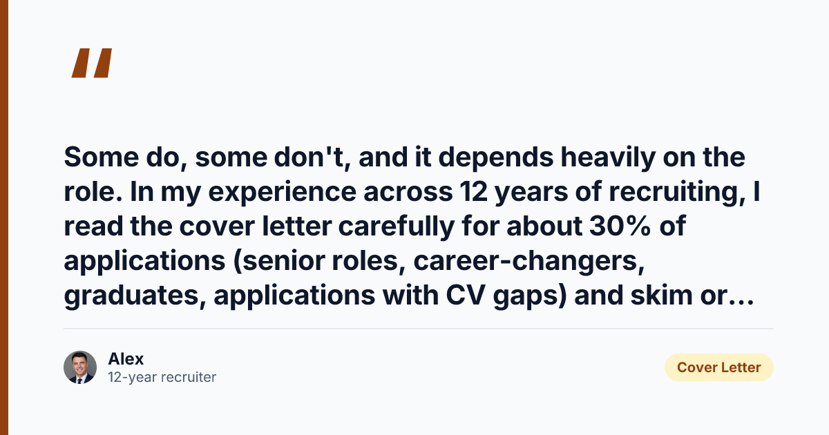 Key takeaway from Do Employers Read Cover Letters in 2026? A Recruiter's Honest Take