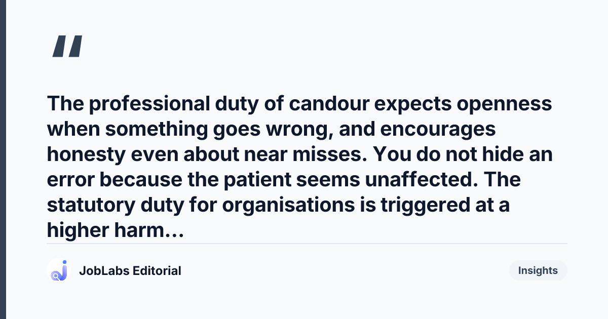 Key takeaway from Duty of Candour Scenario Questions