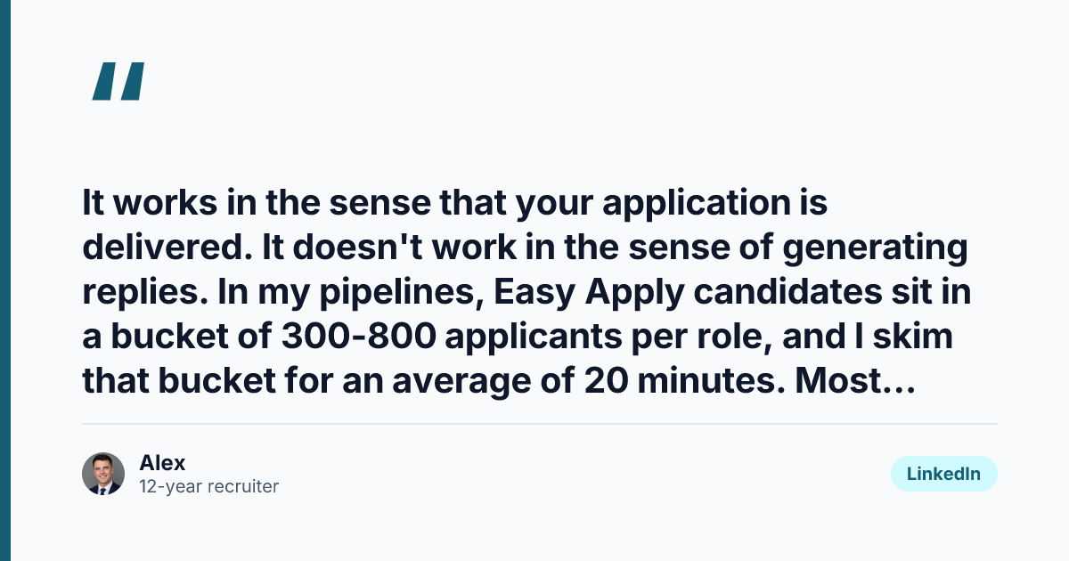 Key takeaway from Why LinkedIn Easy Apply Isn't Working (And What Does)