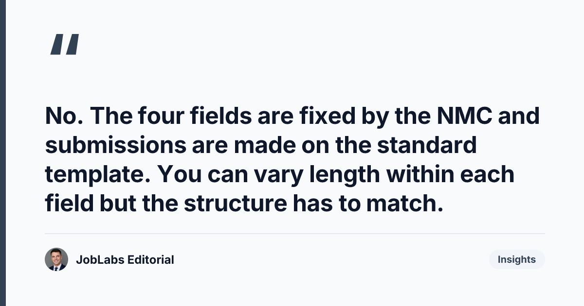 Key takeaway from The NMC Form 6 Reflective Account: Field by Field