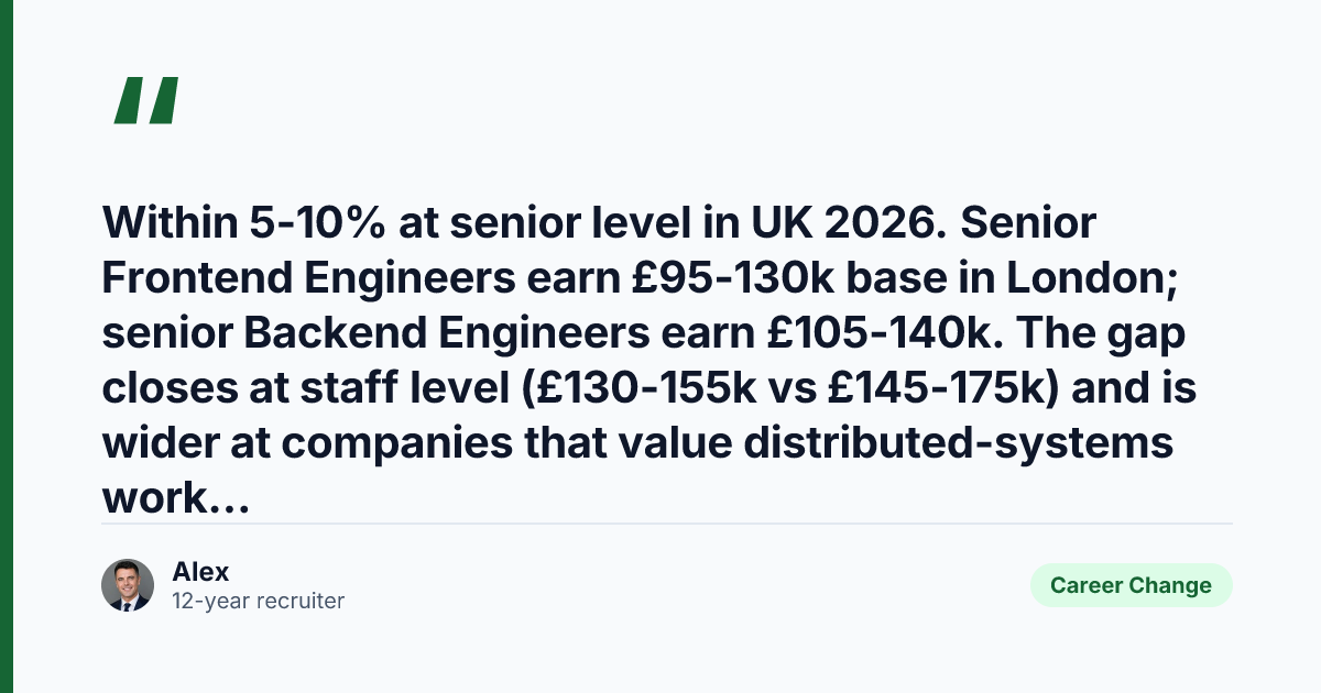 Key takeaway from Frontend Engineer vs Backend Engineer: UK 2026 Career Decision