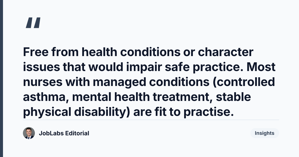 Key takeaway from The NMC Health and Character Declaration