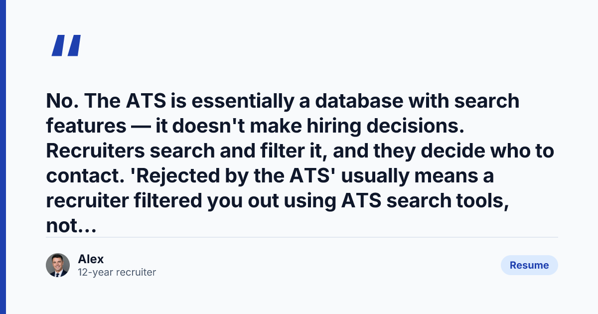 Key takeaway from How the ATS Really Works: A Recruiter Who's Used 5 Explains