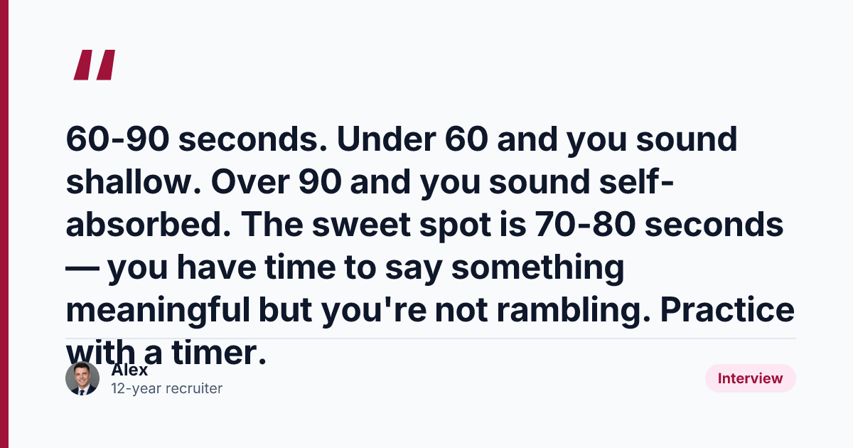 Key takeaway from How to Answer 'Tell Me About Yourself' with AI (60 Seconds)