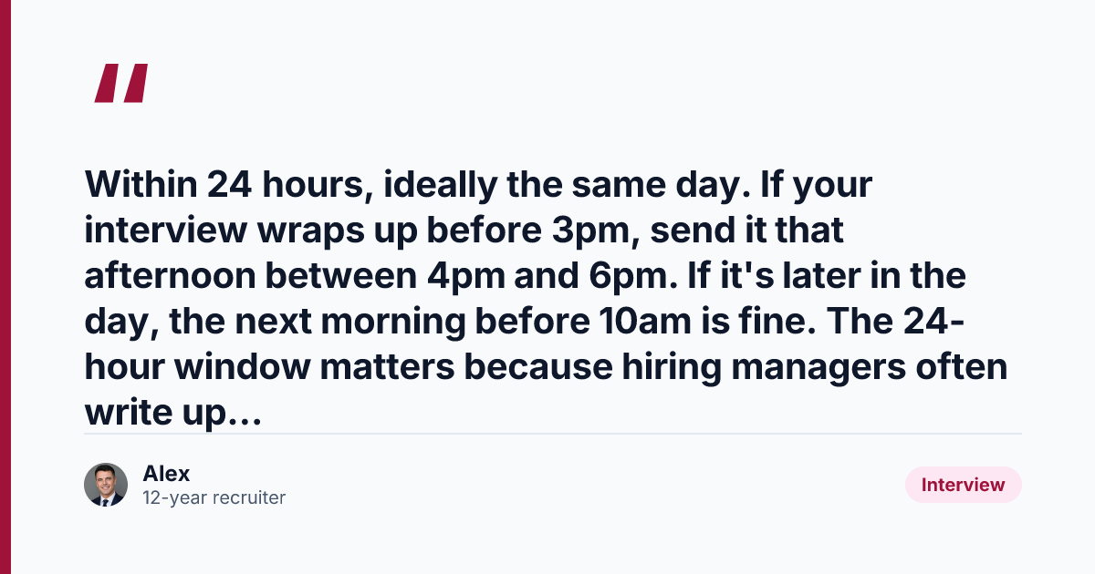 Key takeaway from How to Follow Up After an Interview Without Annoying the Recruiter