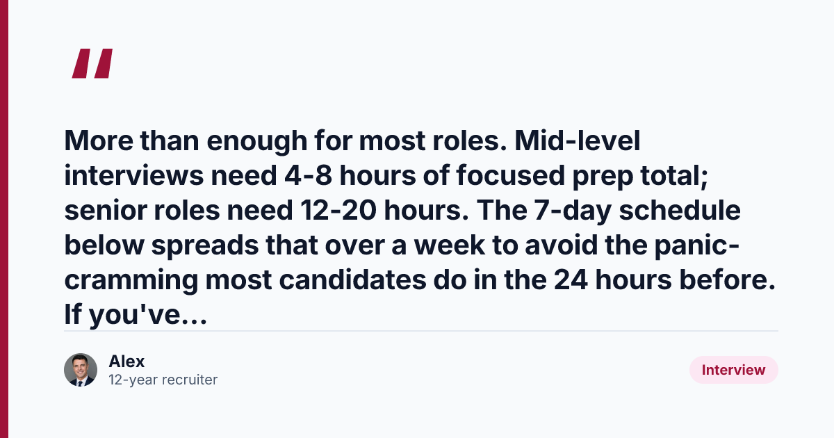 Key takeaway from How to Prepare for a UK Interview in 7 Days (Recruiter Plan)