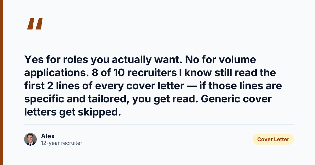 Key takeaway from How to Write a Cover Letter with AI (15-Min Recruiter Workflow)