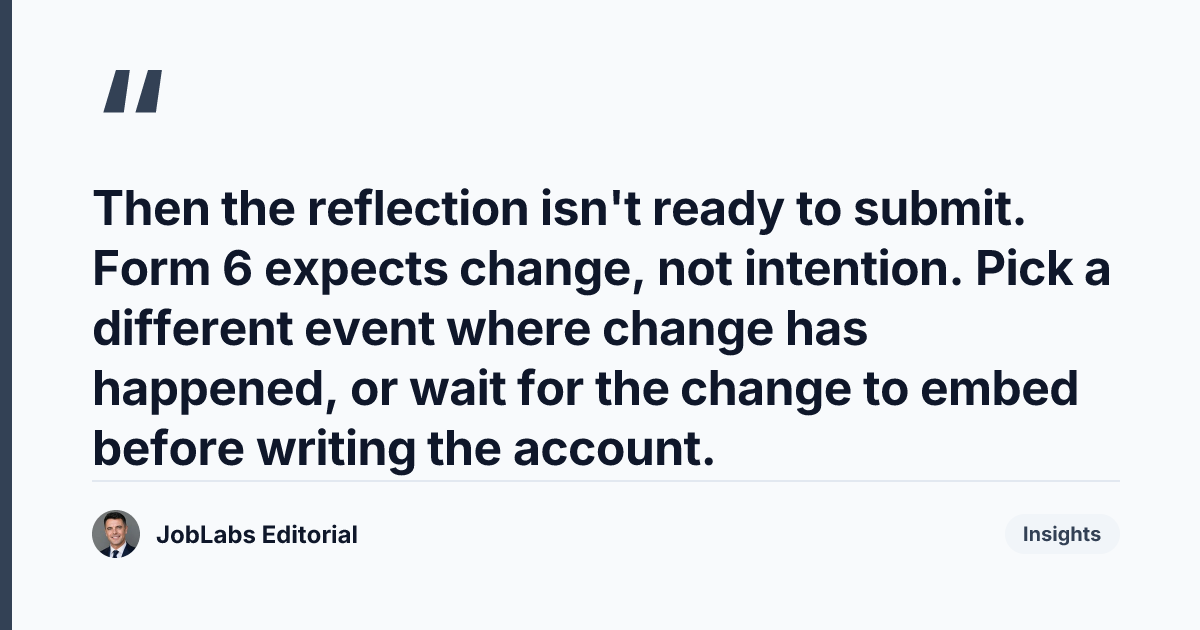 Key takeaway from The 'How You Changed Practice' Field on the NMC Form 6