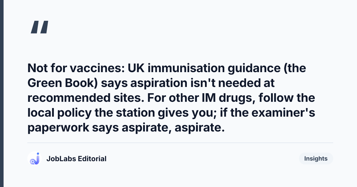 Key takeaway from Intramuscular Injection: OSCE Station Checklist