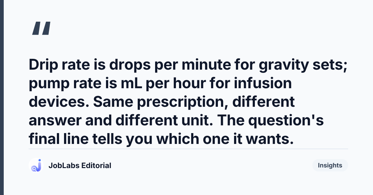 Key takeaway from Infusion Pump Rates: mL per Hour CBT Practice Questions