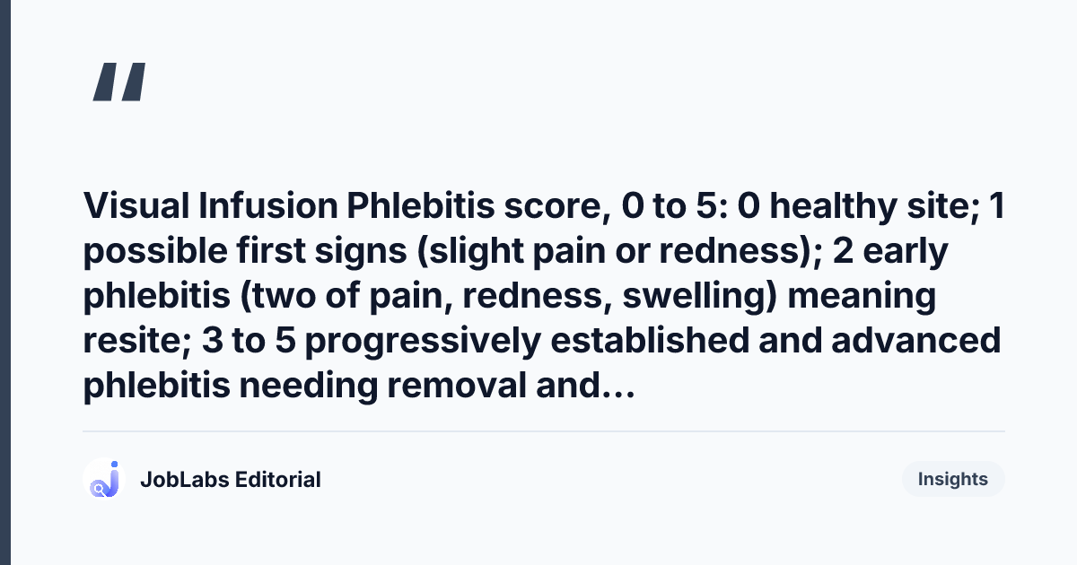 Key takeaway from IV Flush and VIP Score: OSCE Station Checklist
