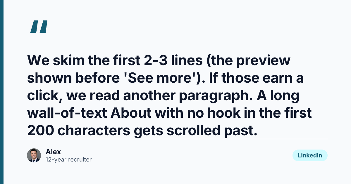 Key takeaway from How to Write a LinkedIn About Section with AI (Recruiter's Formula)