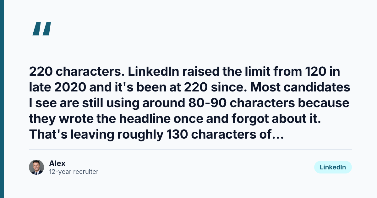 Key takeaway from LinkedIn Headline UK 2026: Recruiter Formula That Gets You Found