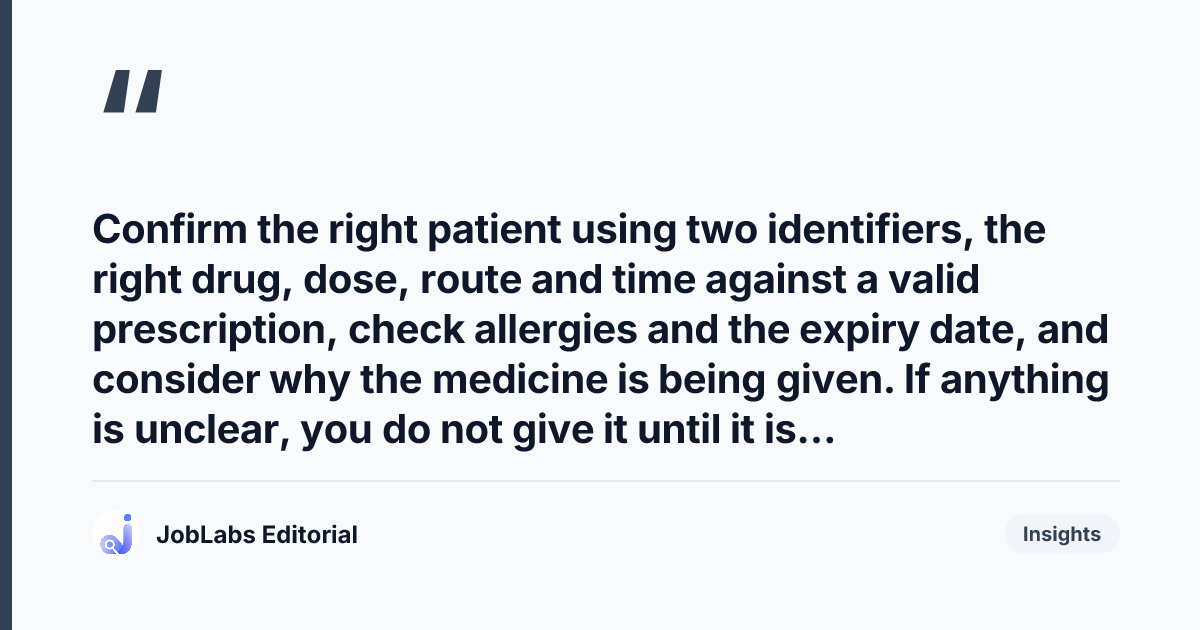 Key takeaway from Medicines Administration Rights: Scenario Questions