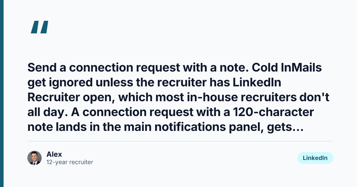 Key takeaway from How to Message a Recruiter on LinkedIn (That Actually Works)