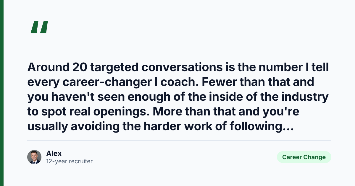 Key takeaway from Networking for a Career Change: A 4-Week, 20-Conversation Plan