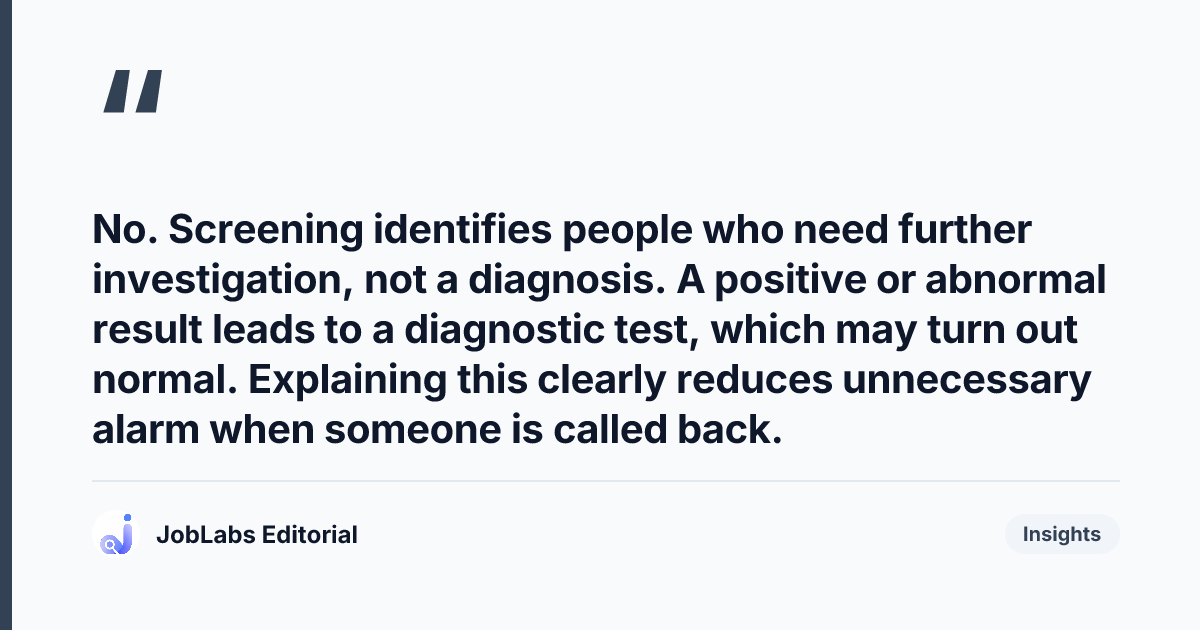 Key takeaway from NHS Screening Programme Questions