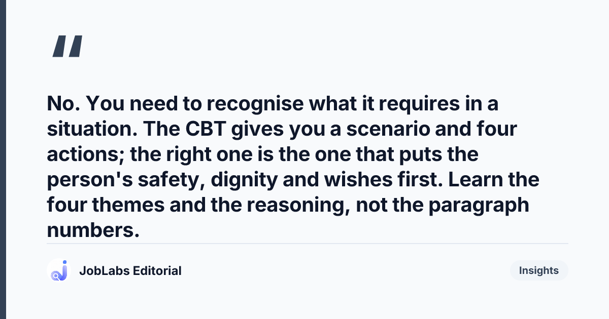 Key takeaway from NMC Code Scenario Questions: Prioritise People