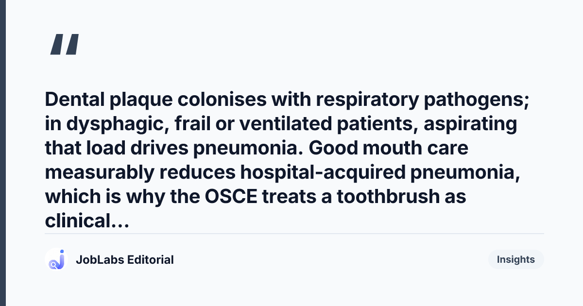 Key takeaway from Oral Care: OSCE Station Checklist
