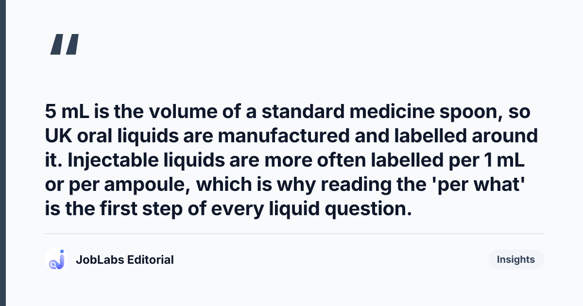 Key takeaway from Oral Liquid Medicine Calculations: NMC CBT Practice