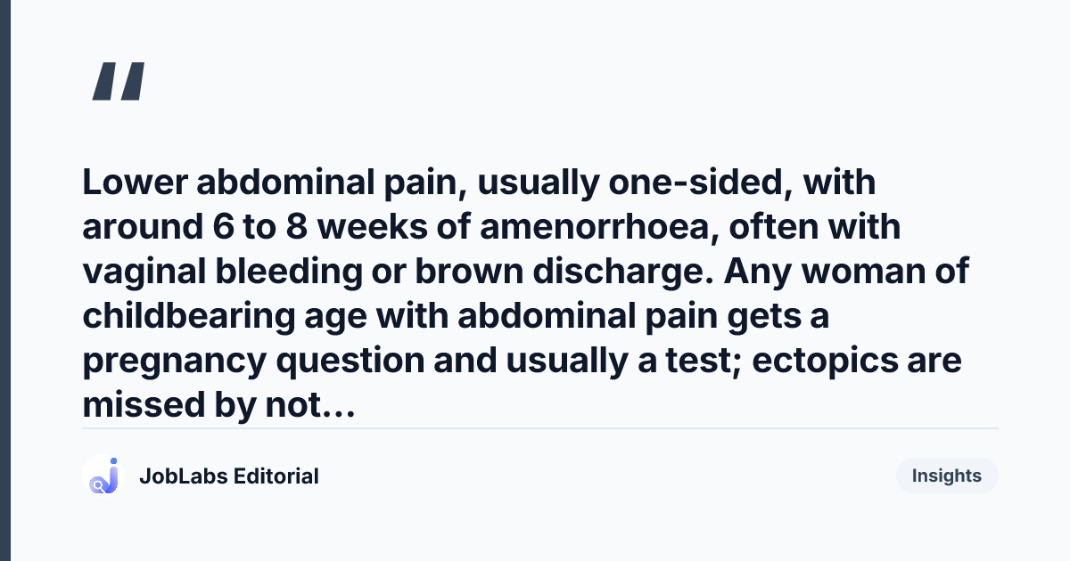 Key takeaway from OSCE APIE Scenario: Ectopic Pregnancy