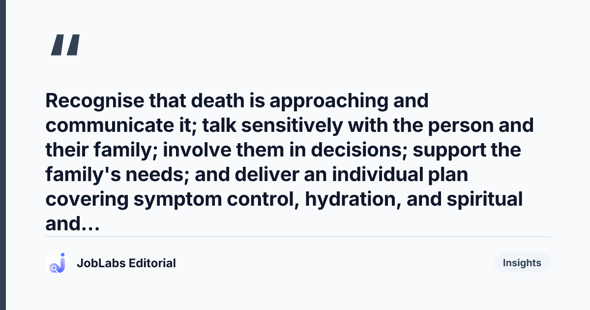 Key takeaway from OSCE APIE Scenario: End of Life Care