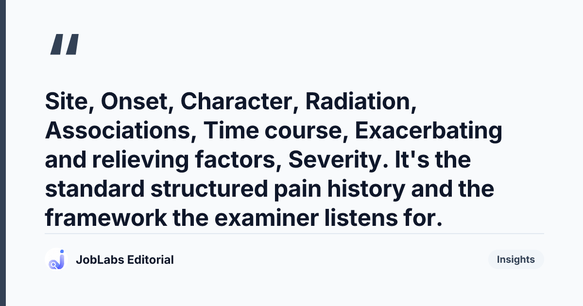Key takeaway from Pain Assessment: OSCE Station Checklist
