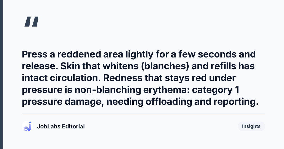 Key takeaway from Pressure Area Assessment: OSCE Station Checklist