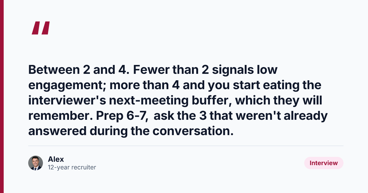 Key takeaway from Questions to Ask at the End of an Interview (Recruiter Tested)