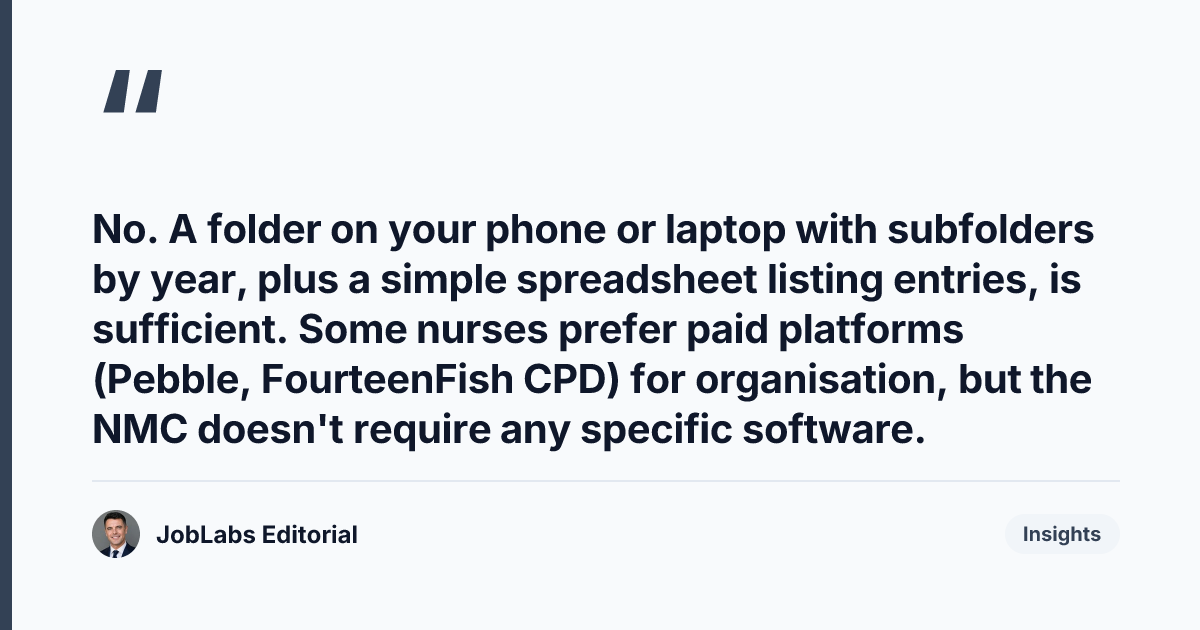 Key takeaway from How to Record CPD: NMC Portfolio Standards
