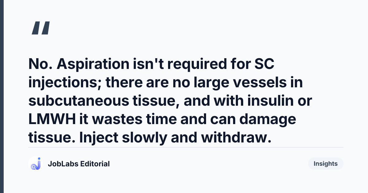 Key takeaway from Subcutaneous Injection: OSCE Station Checklist