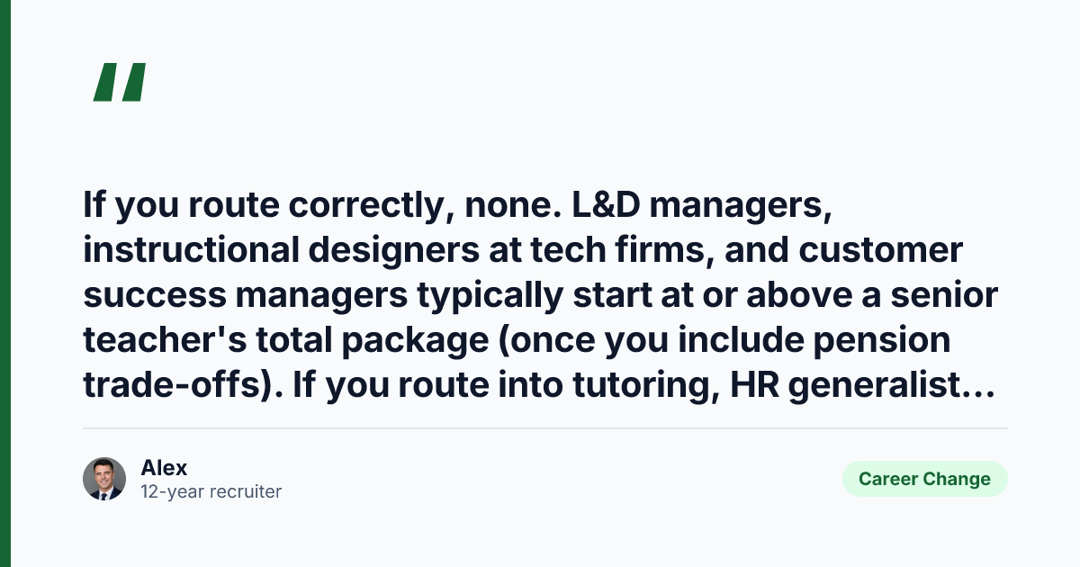 Key takeaway from Leaving Teaching: A Recruiter's Map of 6 Exits That Actually Pay