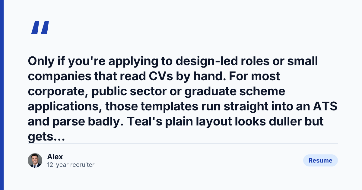 Key takeaway from Teal vs Kickresume: Workflow or Templates?
