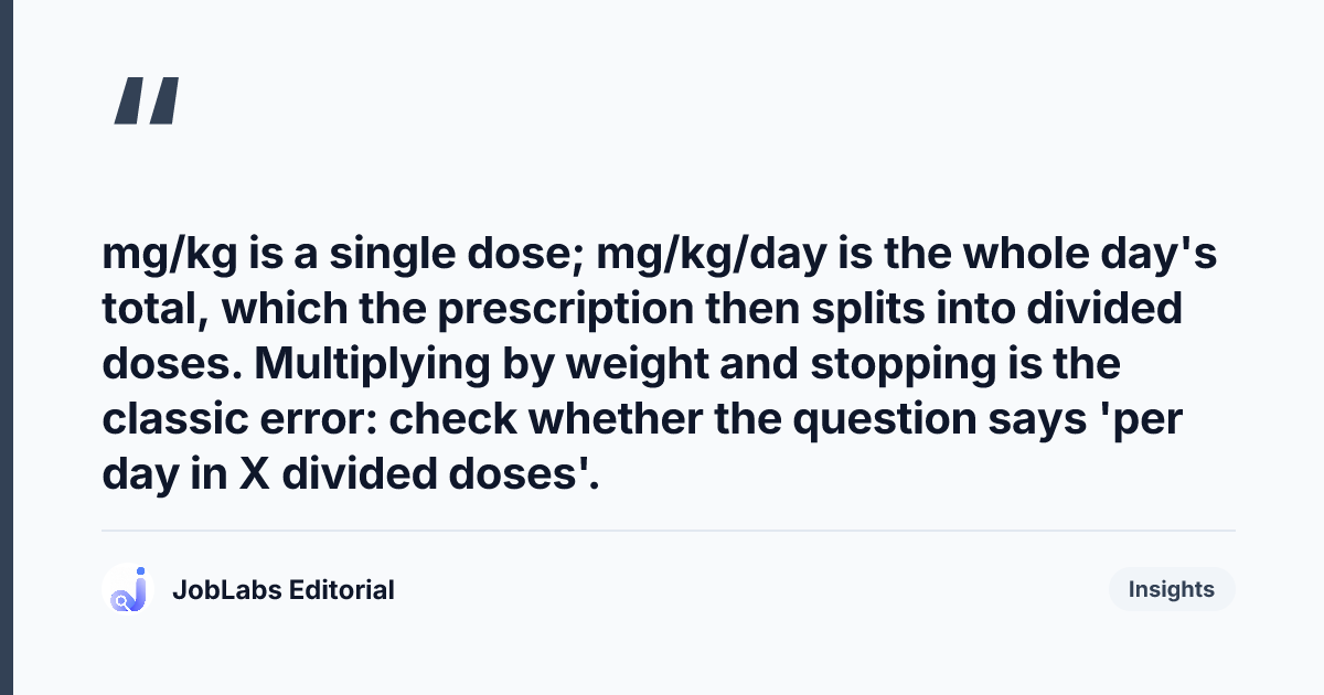 Key takeaway from Weight-Based Dosing: mg/kg Practice Questions for the CBT