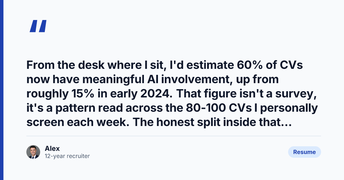Key takeaway from Why AI-Written CVs Get Caught: A Recruiter Breakdown