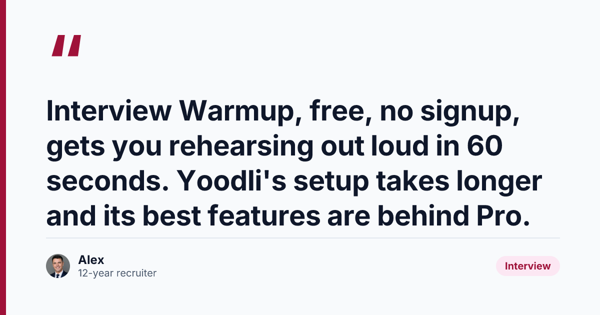Key takeaway from Yoodli vs Interview Warmup: Which Works?