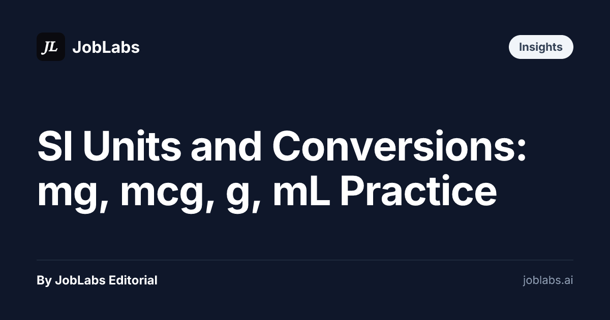 SI Units and Conversions: mg, mcg, g, mL Practice