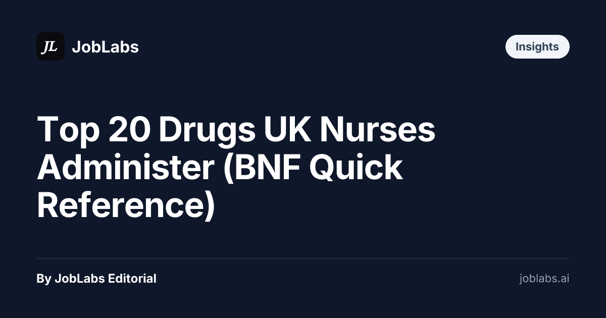 Top 20 Drugs UK Nurses Administer (BNF Quick Reference)