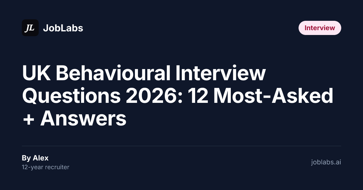 UK Behavioural Interview Questions 2026: 12 Most-Asked + Answers