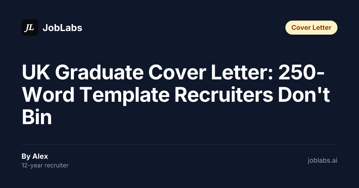 UK Graduate Cover Letter: 250-Word Template Recruiters Don't Bin