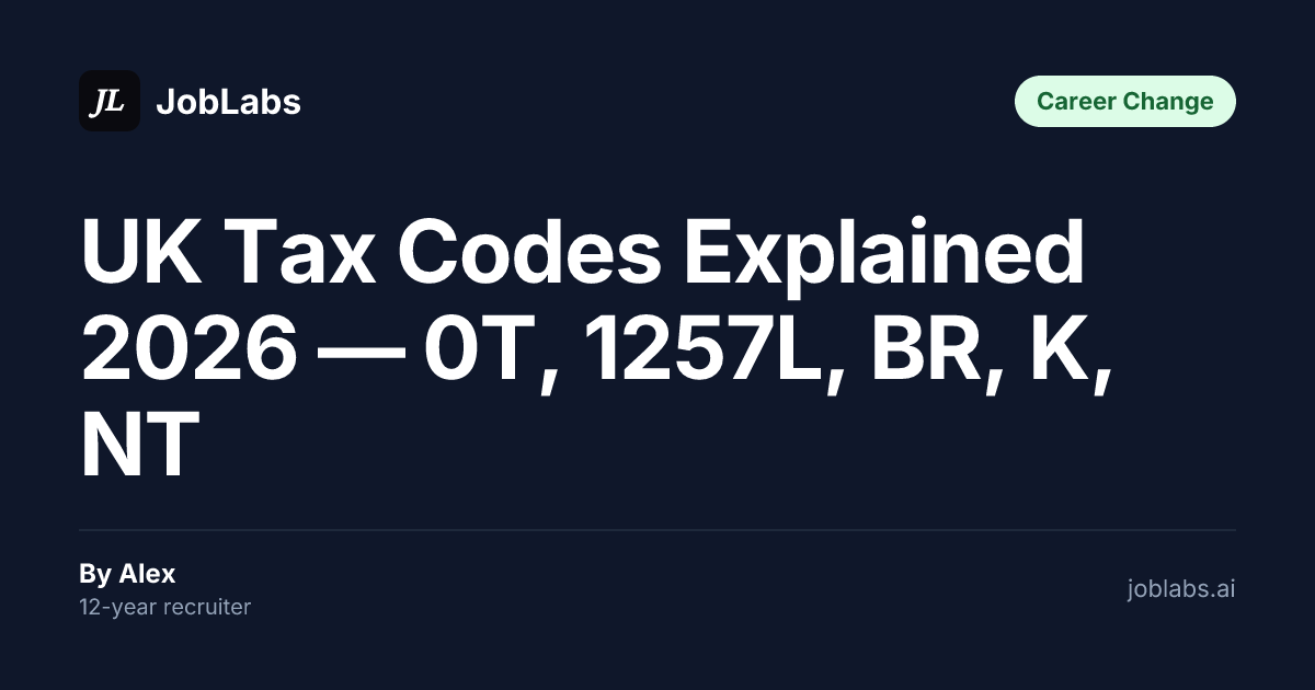 UK Tax Codes Explained 2026 — 0T, 1257L, BR, K, NT
