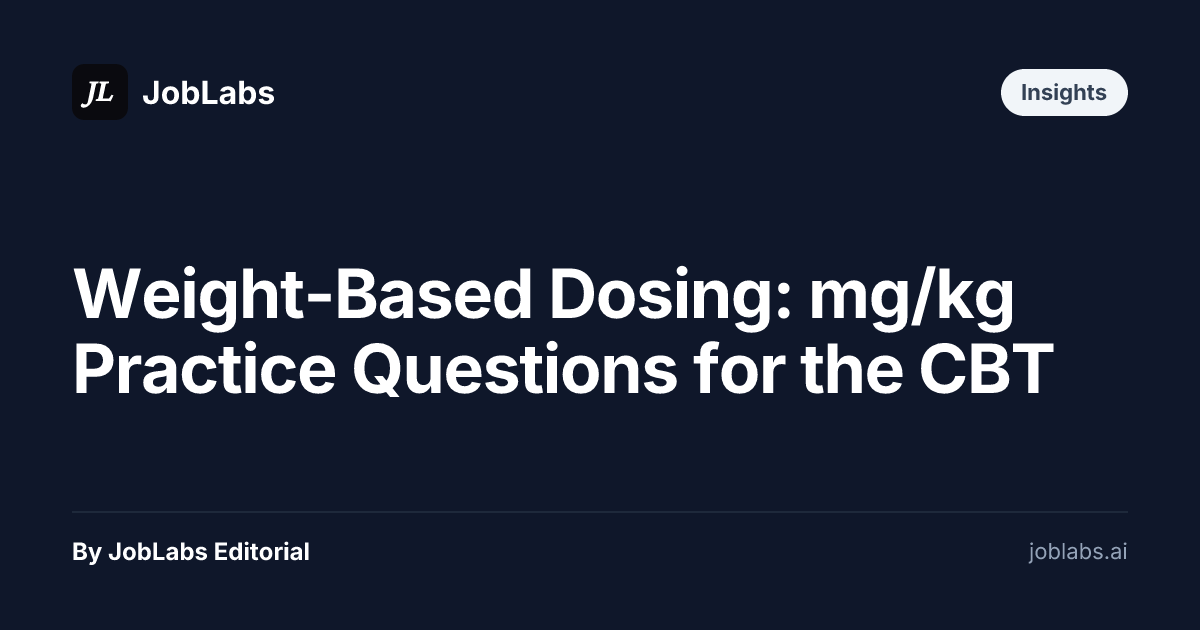 Weight-Based Dosing: mg/kg Practice Questions for the CBT