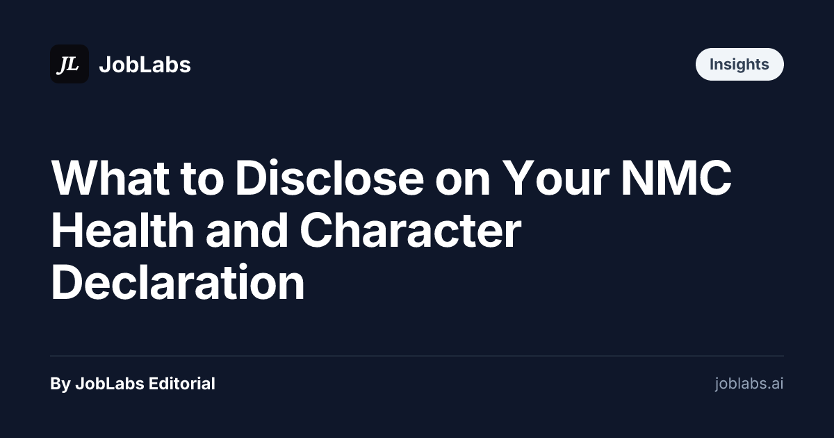 What to Disclose on Your NMC Health and Character Declaration