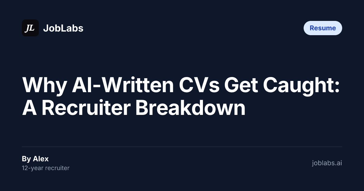 Why AI-Written CVs Get Caught: A Recruiter Breakdown
